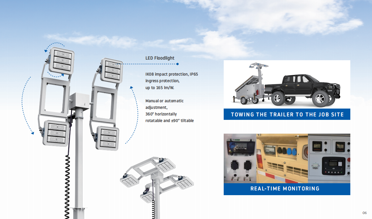 MOBILE AND LIFEABLE SOLAR LIGHTING VEHICLE TOWER 10